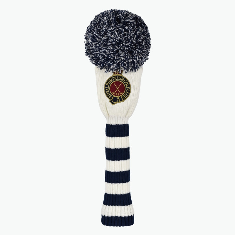 Royal Portrush Pom Pom Headcovers - Navy/White