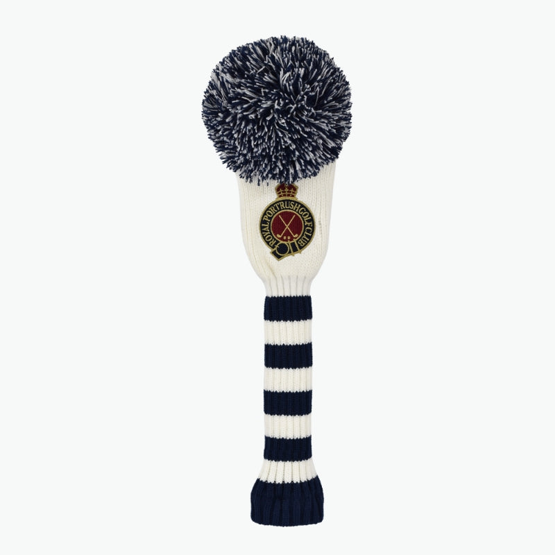 Royal Portrush Pom Pom Headcovers - Navy/White